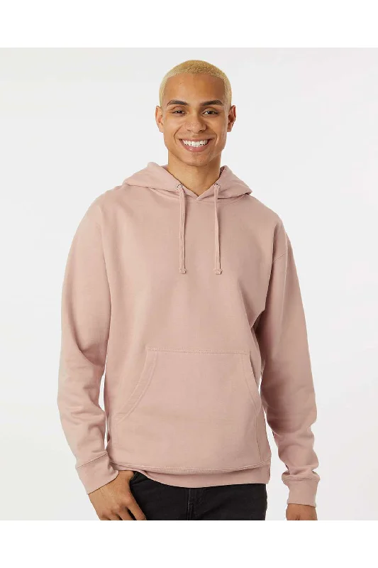 Independent Trading Co. Mens Hooded Sweatshirt Hoodie w/ Pouch Pocket - Dusty Pink