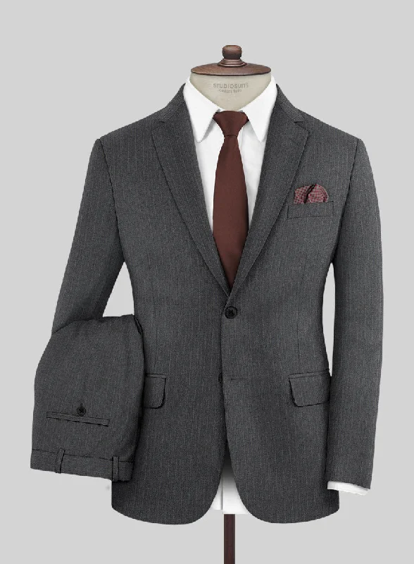 Scabal Rass Stripe Gray Wool Suit