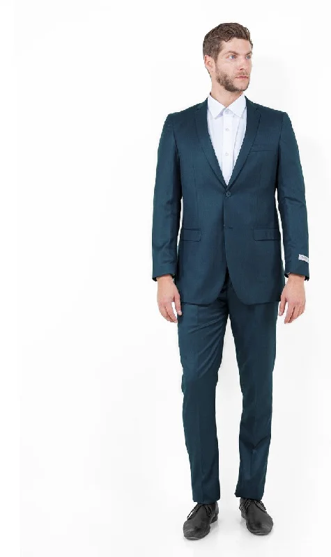 Avalon Collection: Sharkskin Two-Piece Suit – Mid Navy