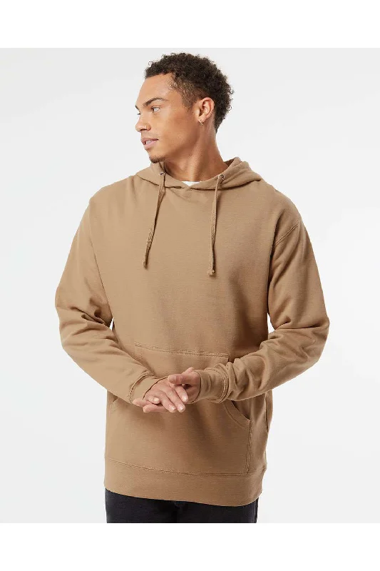 Independent Trading Co. Mens Hooded Sweatshirt Hoodie w/ Pouch Pocket - Sandstone Brown