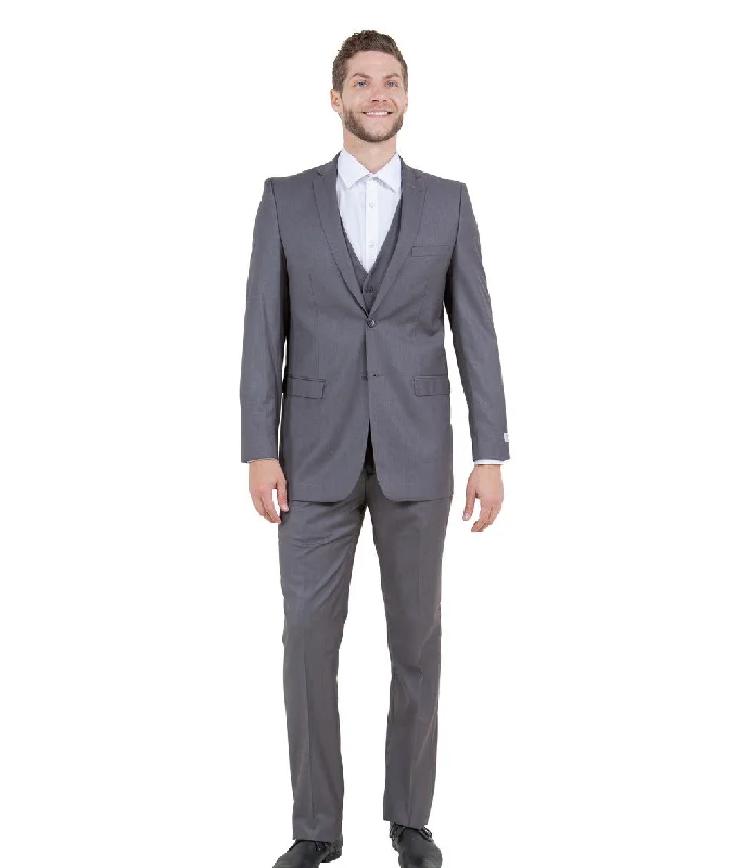 Atlas Heritage Collection: Three-Piece Solid Mid Grey Suit