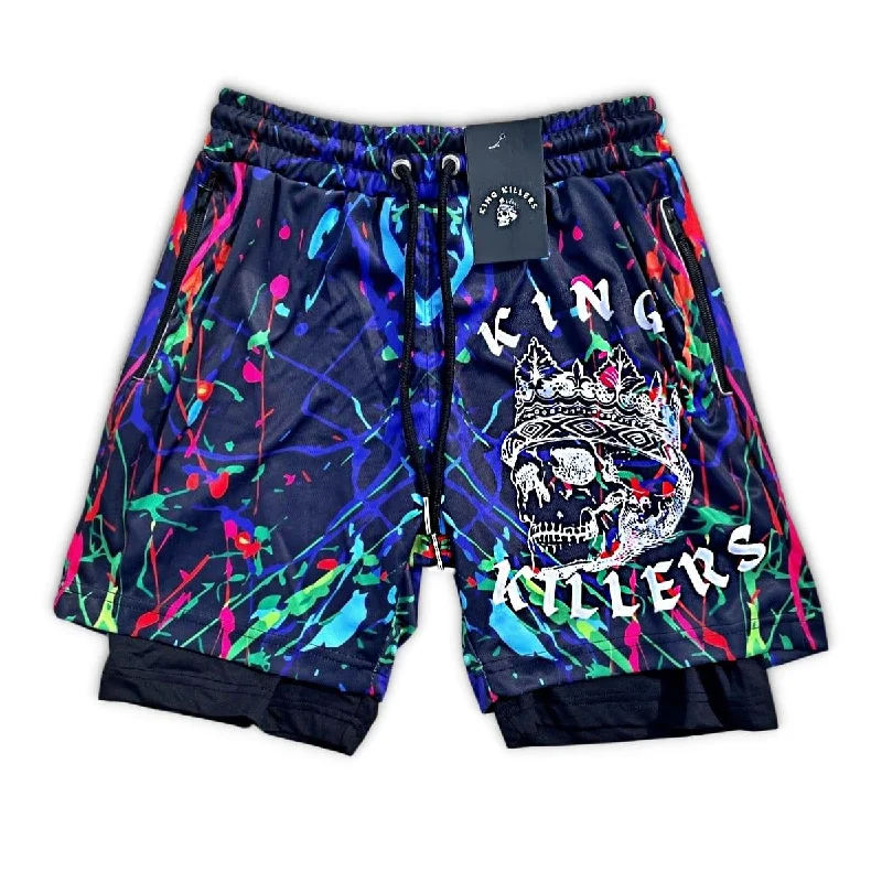 Paint Splatter 2 In 1 Hybrid Shorts