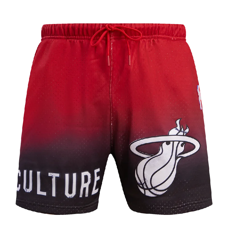 NBA MIAMI HEAT CHEST HEAT CULTURE MEN'S MESH SHORT (BLACK/RED)