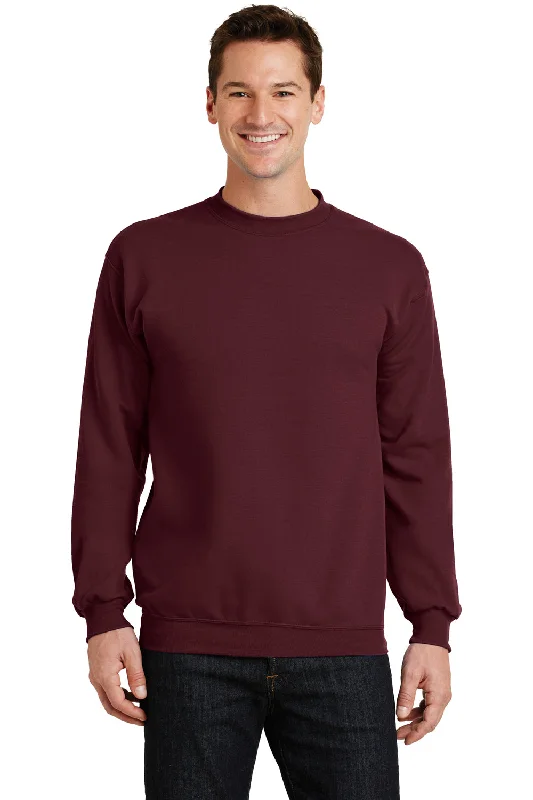 Port & Company Mens Core Pill Resistant Fleece Crewneck Sweatshirt - Maroon