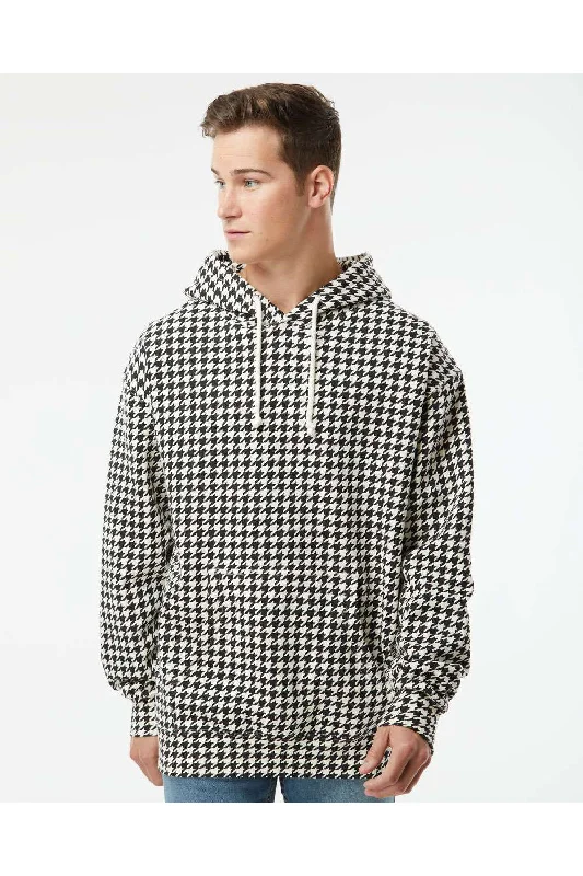 Independent Trading Co. Mens Hooded Sweatshirt Hoodie w/ Pouch Pocket - Houndstooth