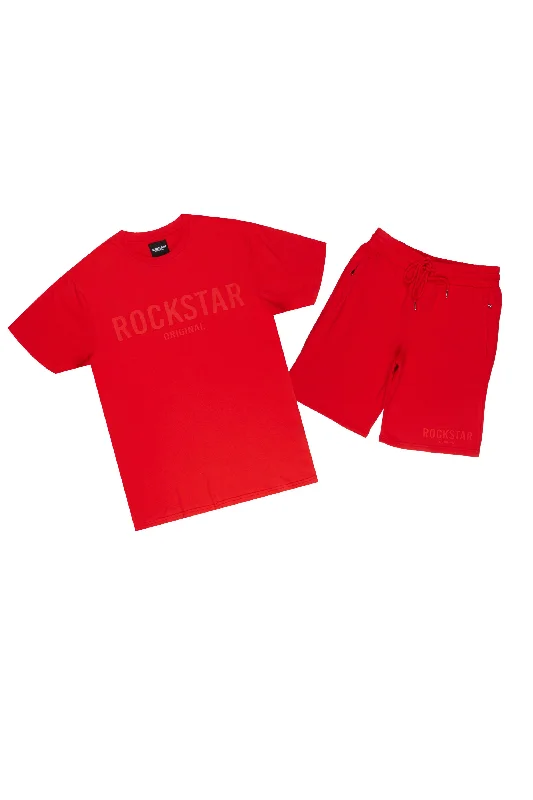 Rockstar Casey Red T-Shirt/Short Set