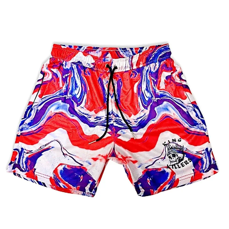 Red White & Blue Mesh Gym Shorts