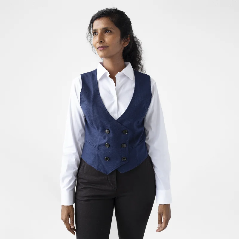 Women's Double Breasted Navy Vest