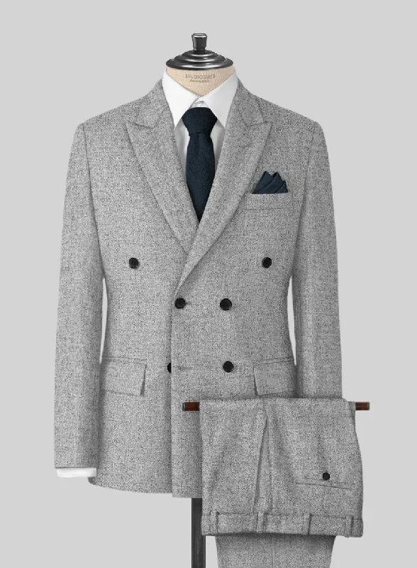 Vintage Plain Gray Tweed Suit