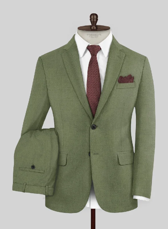 Marco Stretch Moss Green Wool Suit