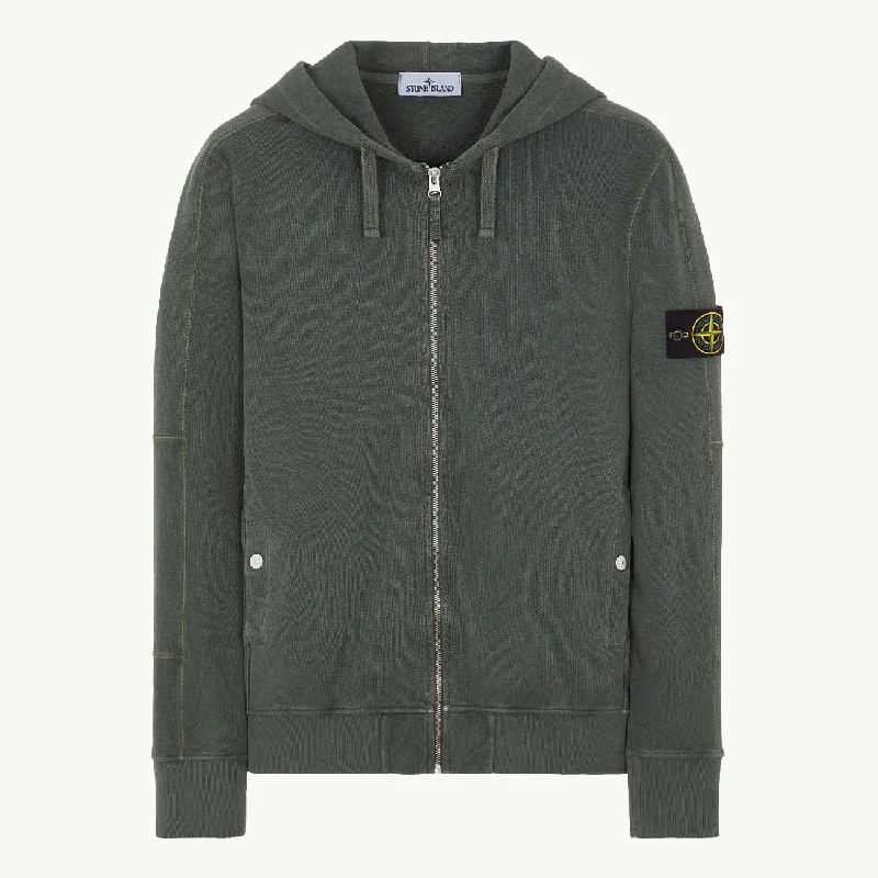 Sweatshirt Patch Hooded Zip Through - Musk 5980