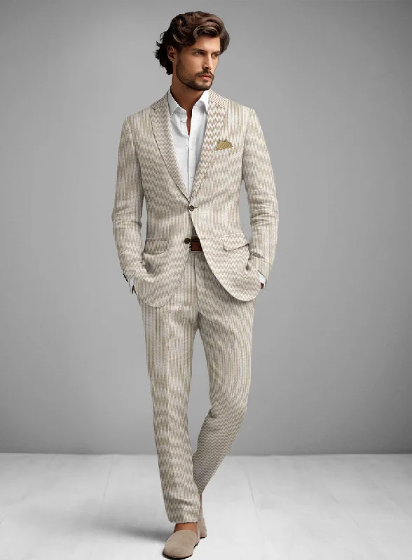 Tan Seersucker Suit