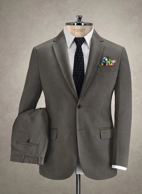 Caccioppoli Cotton Drill Dark Taupe Suit