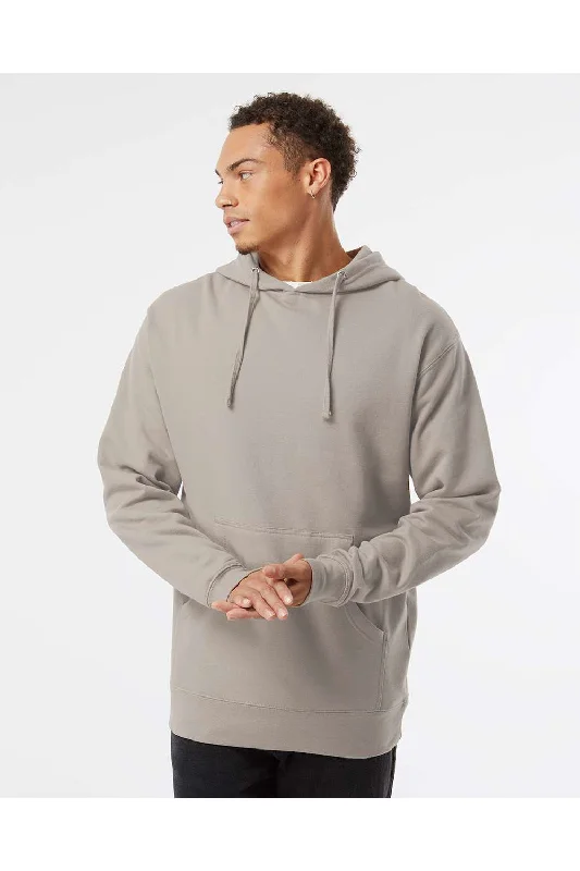 Independent Trading Co. Mens Hooded Sweatshirt Hoodie w/ Pouch Pocket - Cement Grey