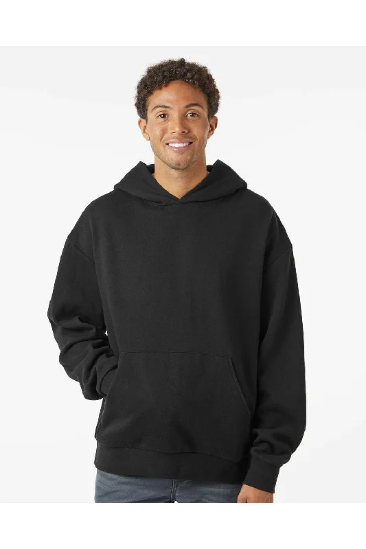 Independent Trading Co. Mens Avenue Hooded Sweatshirt Hoodie w/ Pouch Pocket - Black