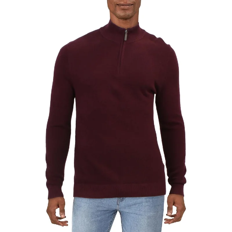 Club Room Mens 1/2 Zip Knit Pullover Sweater