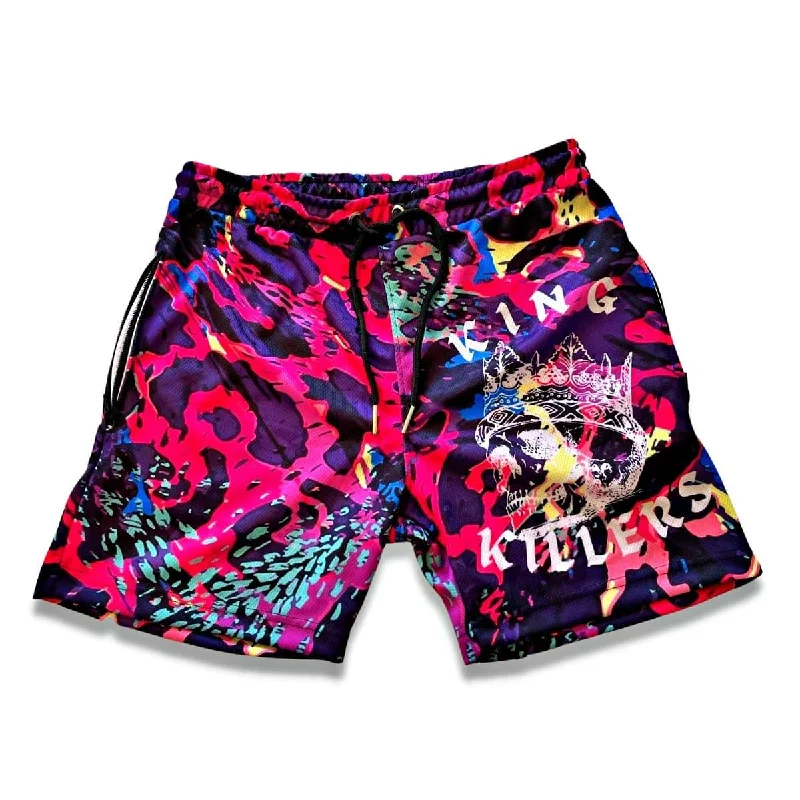 Neon Jungle Print Mesh Shorts