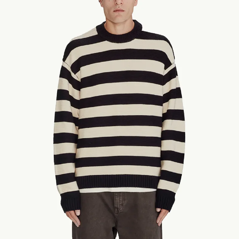 Oversized Knit Jumper - Black/White Stripe