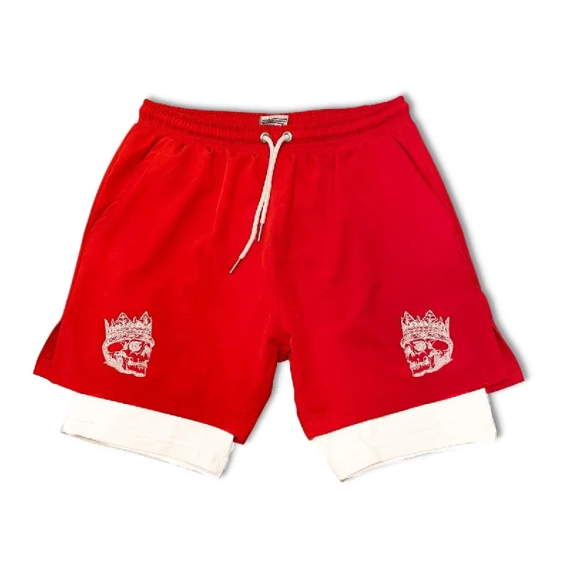 2 in 1 Gym Shorts Double-Layer Athletic Nylon Shorts