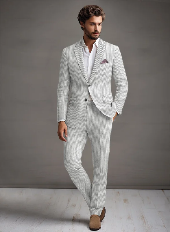 Gray Seersucker Suit