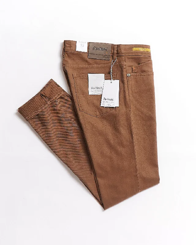 Rubens Cotton-Tencel Twill Five Pocket Pants - Rust