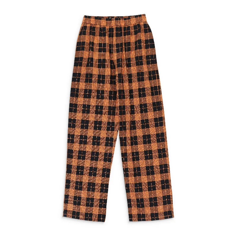 RELAXED SUIT PLAID BLACK ORANGE TROUSER