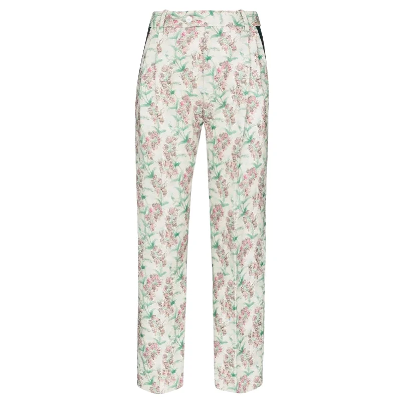 Charles Jeffrey Loverboy Green Multi Blooms Print Slim Fit Martini Trouser