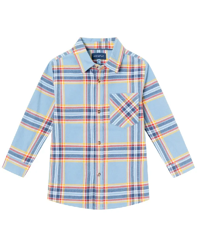 Andy & Evan Brushed Twill Plaid Button-Down Shirt