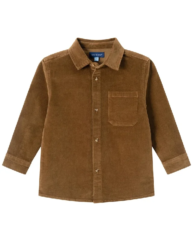 Andy & Evan Garment Washed Cord Button-Down Shirt