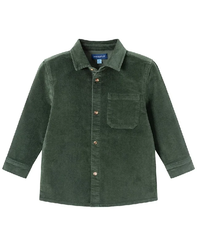 Andy & Evan Garment Washed Cord Button-Down Shirt