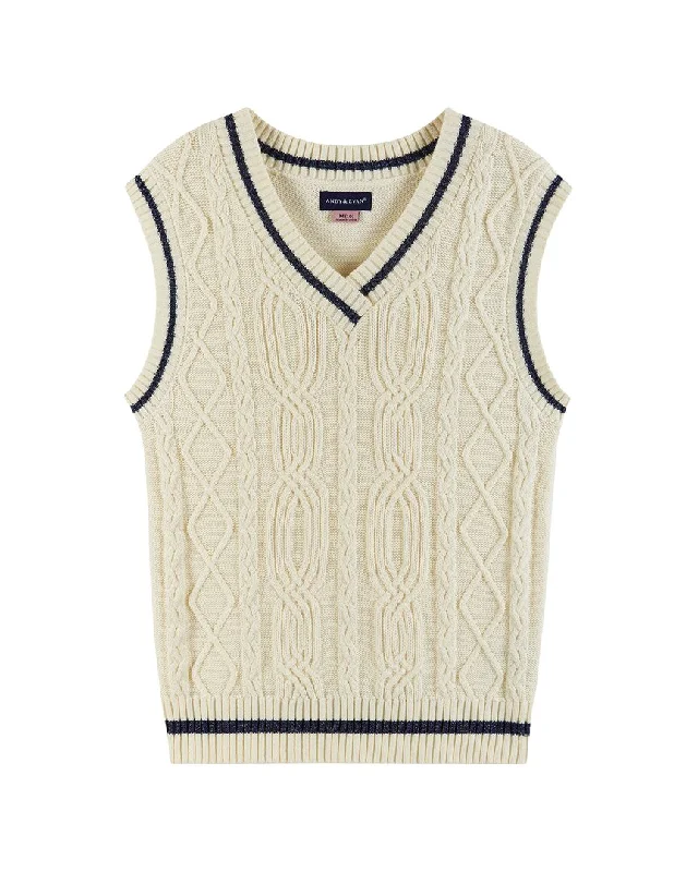 Andy & Evan Oversized Cable Knit Sweater Vest