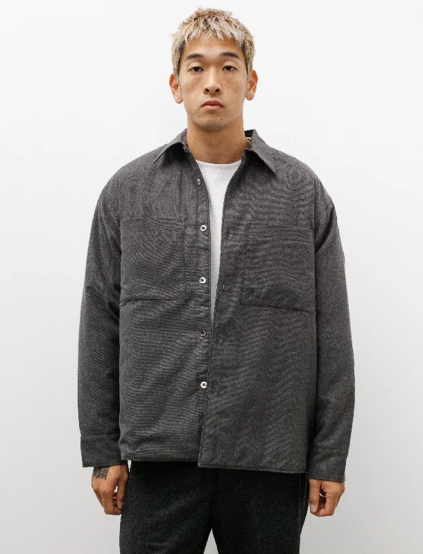 Twin Overshirt Cotton Yak Flannel Charcoal