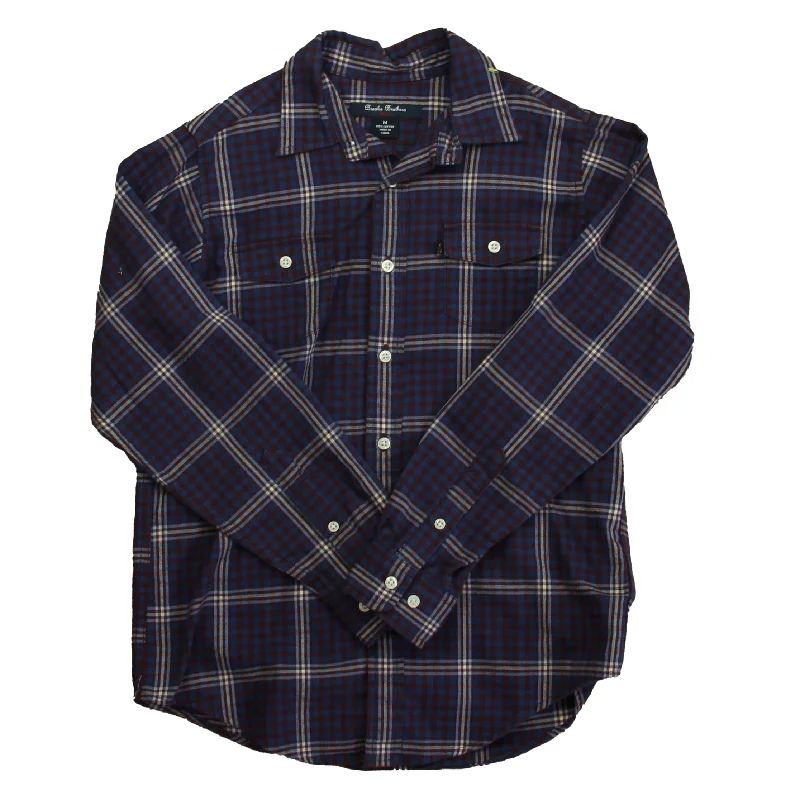 Brooks Brothers Boys Blue Plaid Button Down Long Sleeve