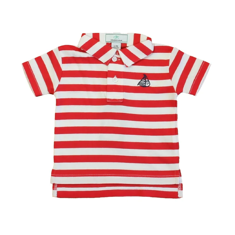 Classic Prep Boys Lollipop | Red | White Stripe Polo Shirt