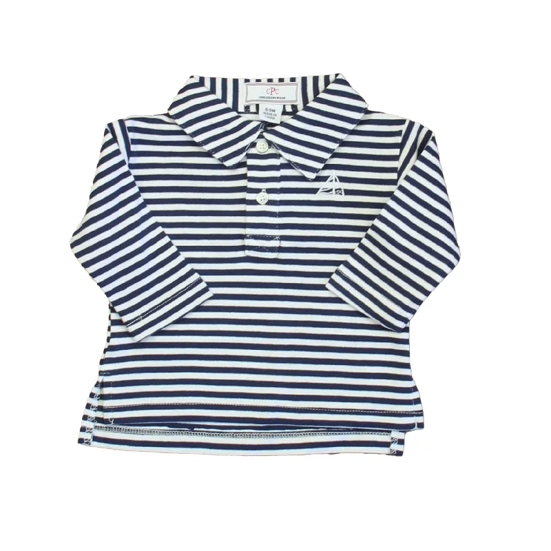 Classic Prep Boys Medieval Blue | Bright White Rugby Shirt