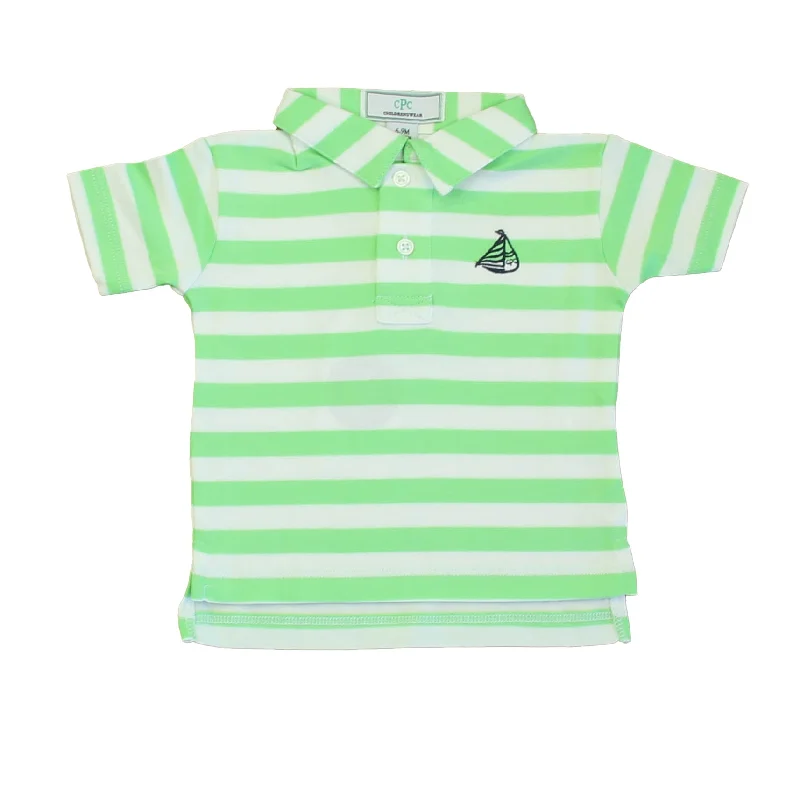 Classic Prep Boys Summer Green | Bright White Polo Shirt