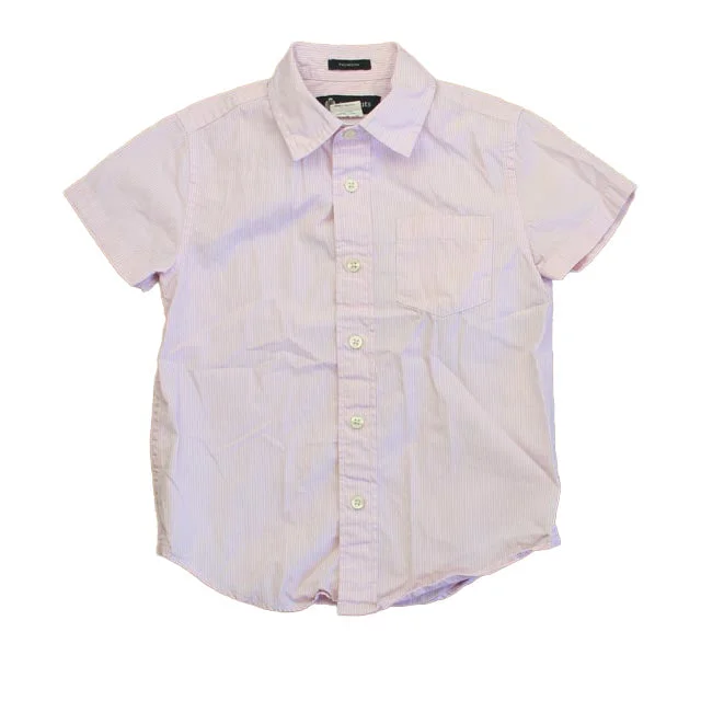 Crewcuts Boys Pink Stripe Button Down Short Sleeve