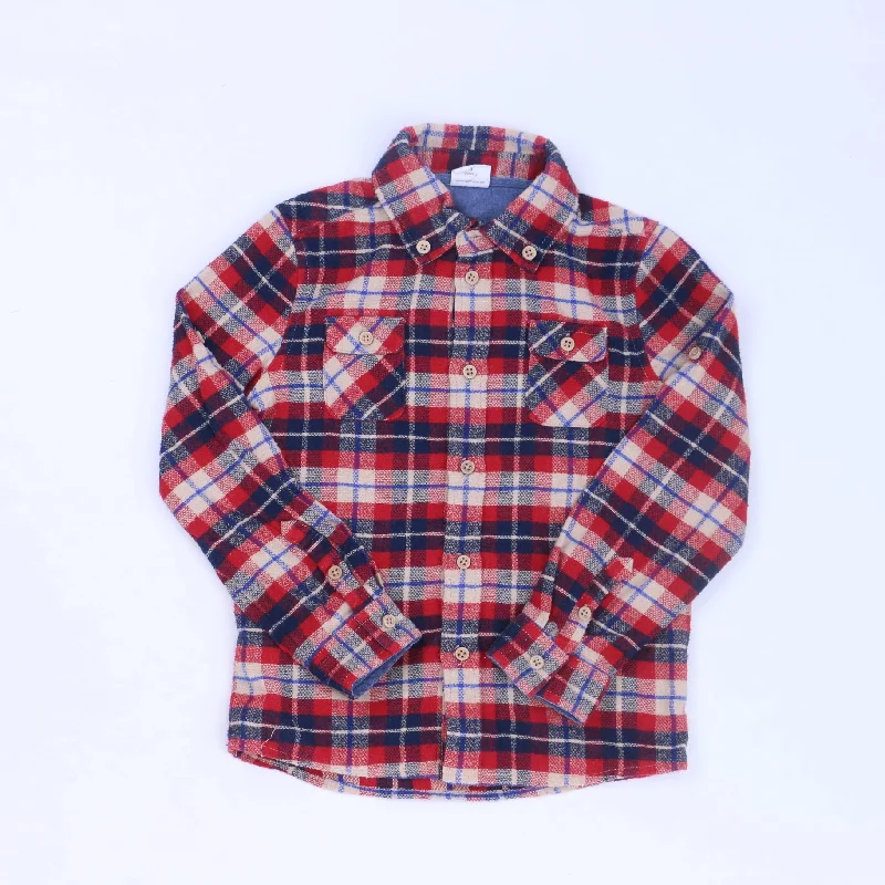 Egg Boys Red Plaid Button Down Long Sleeve