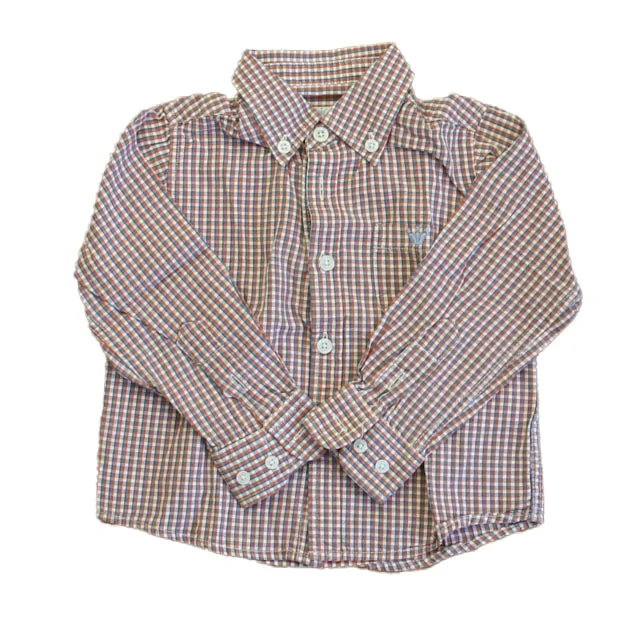 EPK Boys Blue | Coral Plaid Button Down Long Sleeve