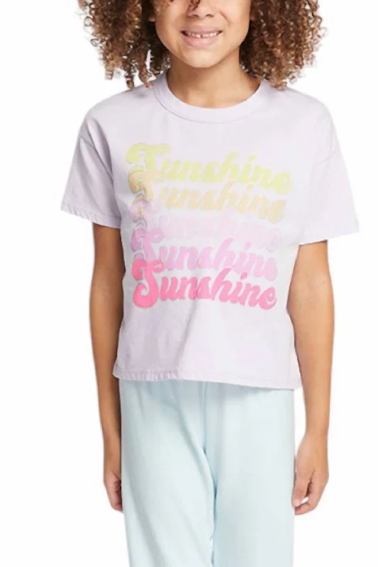 Girl's Sunshine T-Shirt In Light Purple