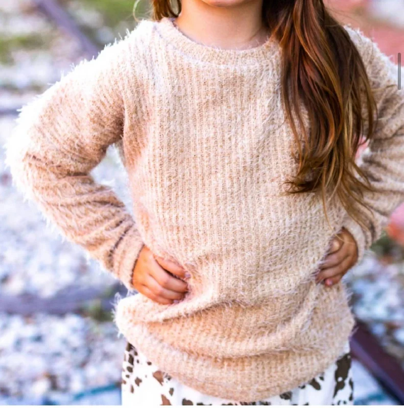 Girl's Utmost Comfort Sweater In Beige