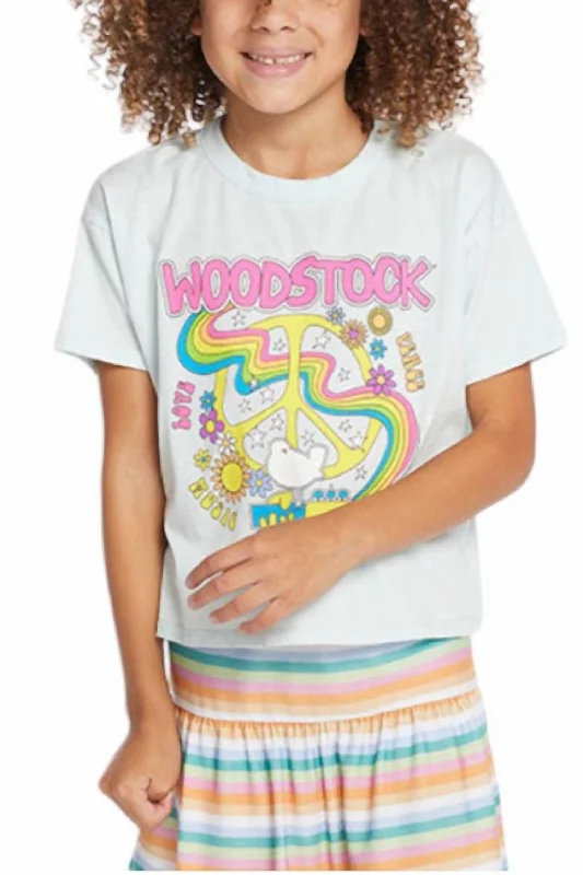 Girl's Woodstock T-Shirt In Light Blue