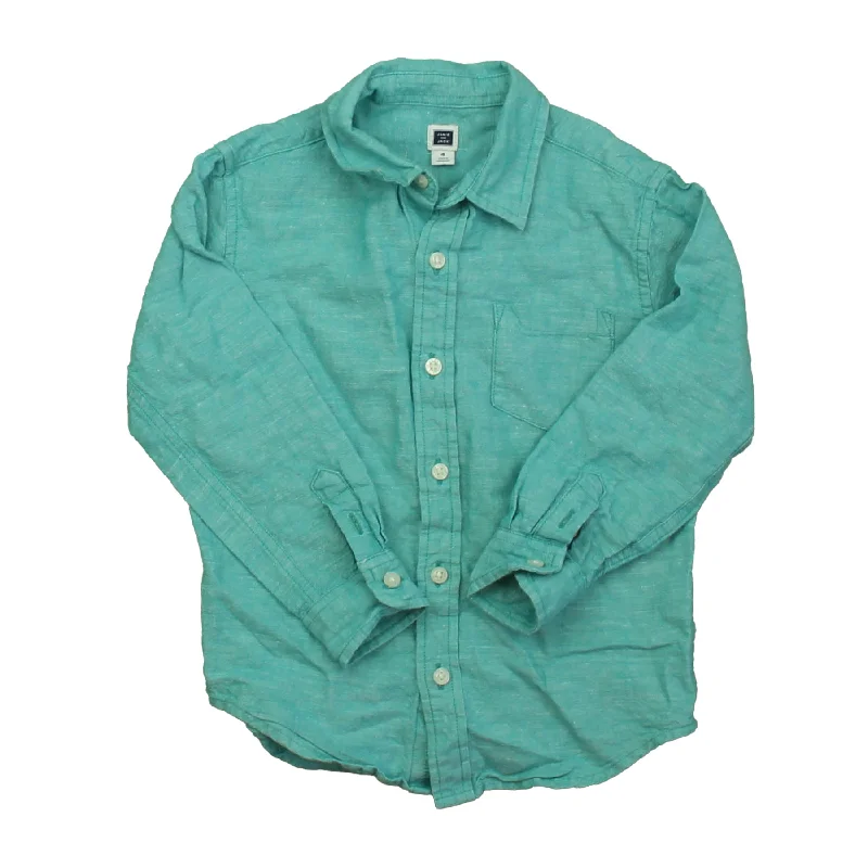 Janie and Jack Boys Turquoise Button Down Long Sleeve