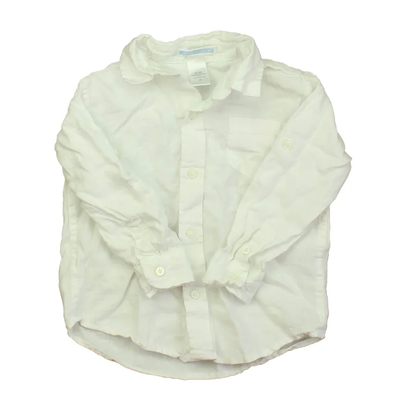 Janie and Jack Boys White Button Down Long Sleeve