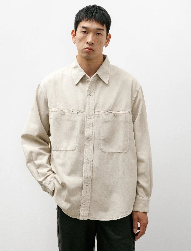 Denim Shirt with Snaps Snow Oat