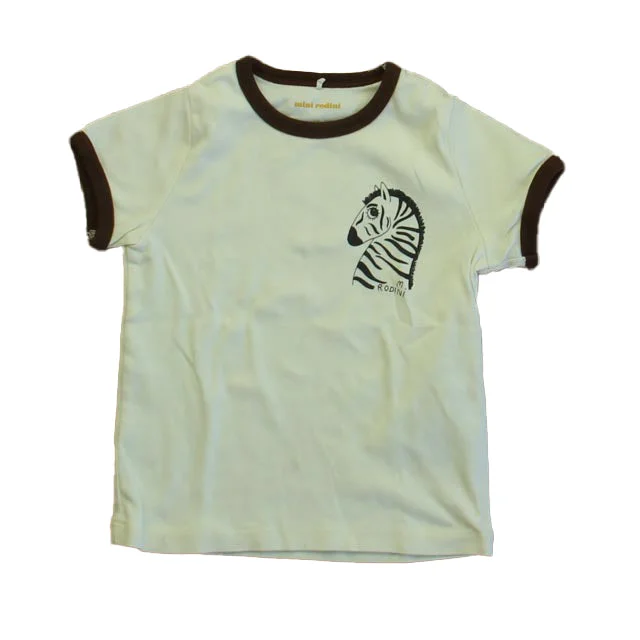 Mini Rodini Boys Ivory Zebra T-Shirt