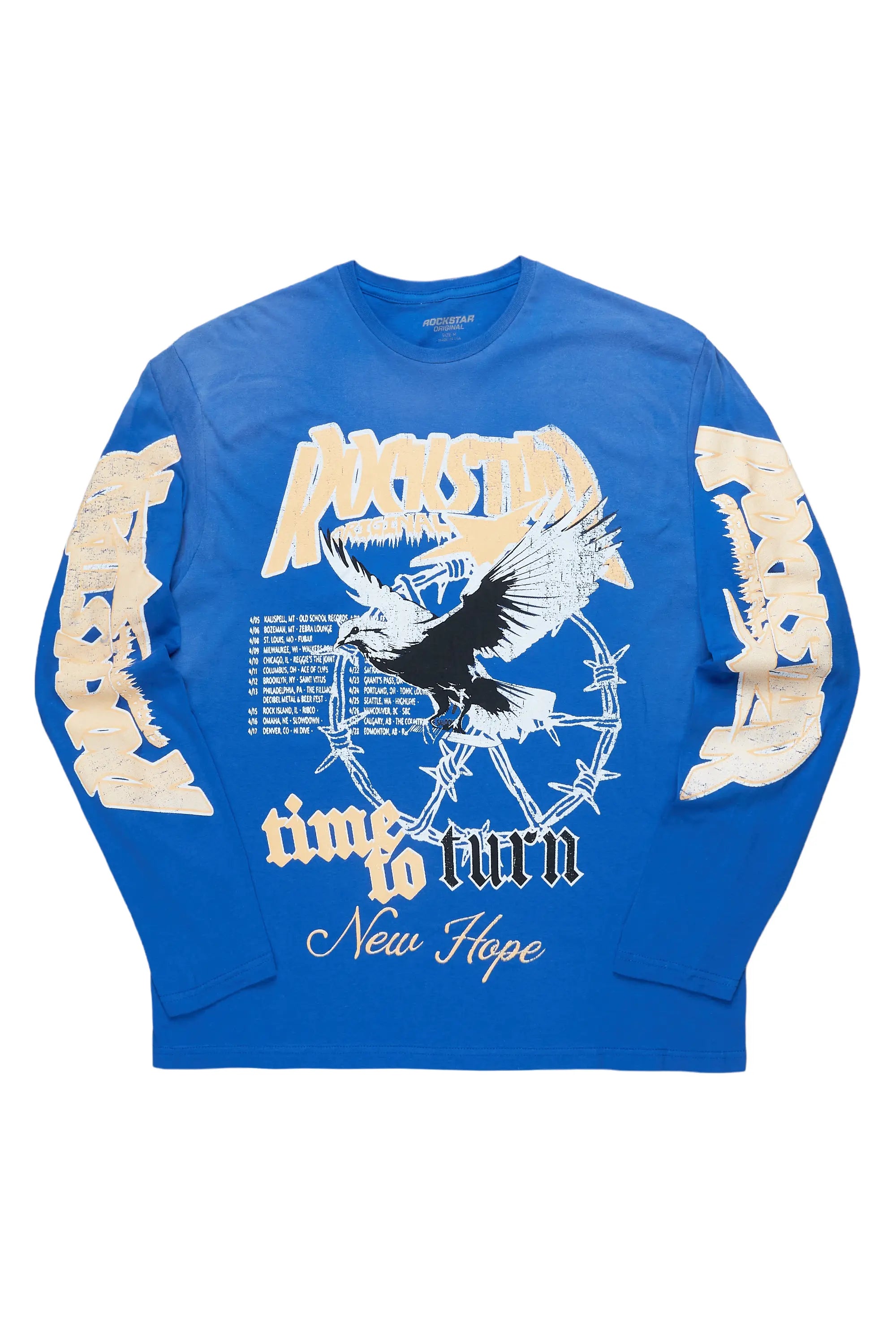 Burial Royal Blue Long Sleeve Graphic T-Shirt