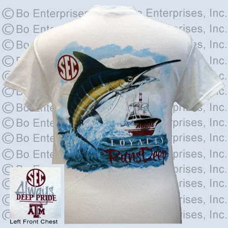 SALE Texas A&M Aggies Deep Pride Loyalty Runs Deep Fish Unisex Bright T Shirt